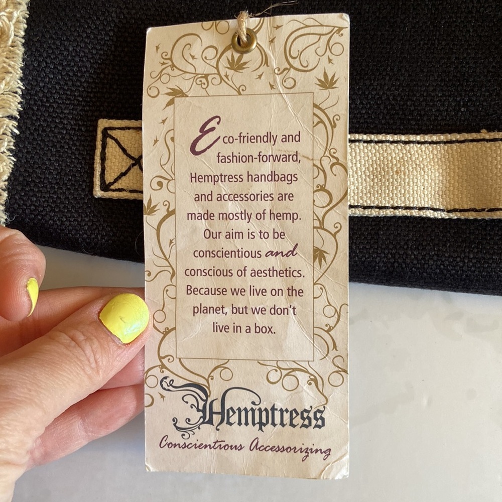 Hemptress Hemp Canvas Fold Over Clutch Bag Boho Eco Friendly Vegan Artisan Tote - Picture 3 of 10